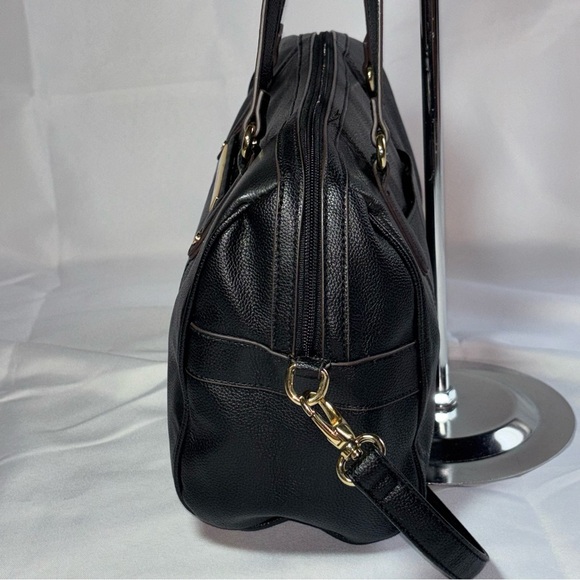 Tignanello Main Street Satchel Black and Gold with Semi-Structured Design - Picture 5 of 16